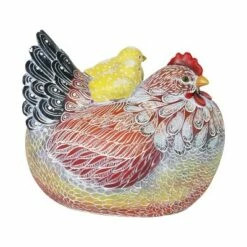 Cheap 🎉 8.27" Resin Hen with Two Chicks Statue- Exhart ✔️ -Garden Decor Shop unnamed file 3792