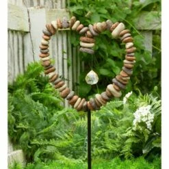 Top 10 😀 Wind & Weather Resin Rock Heart Decorative Garden Stake With Metal Post 🥰