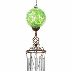 Buy 😉 46.25" Solar Glass Ball Wind Chime Green - Exhart ✔️ -Garden Decor Shop unnamed file 3801
