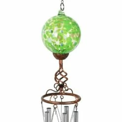 Buy 😉 46.25" Solar Glass Ball Wind Chime Green - Exhart ✔️ -Garden Decor Shop unnamed file 3803
