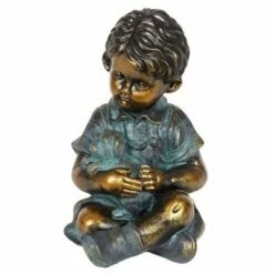 Top 10 ❤️ 10.24" Look Boy and Puppy Statue Bronze - Exhart 🥰 -Garden Decor Shop unnamed file 3863