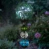 Best Sale 😉 29.5" Crackle Glass Solar Ball and Bead Stake Green - Exhart 😍 -Garden Decor Shop unnamed file 3865