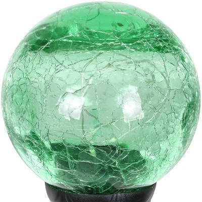 Best Sale π 29.5" Crackle Glass Solar Ball and Bead Stake Green - Exhart π 5 Best Sale π 29.5" Crackle Glass Solar Ball and Bead Stake Green - Exhart π - Image 3
