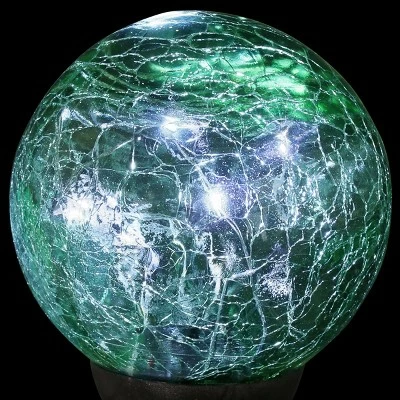 Best Sale π 29.5" Crackle Glass Solar Ball and Bead Stake Green - Exhart π 7 Best Sale π 29.5" Crackle Glass Solar Ball and Bead Stake Green - Exhart π - Image 5