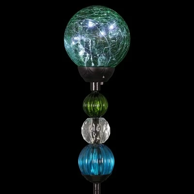 Best Sale π 29.5" Crackle Glass Solar Ball and Bead Stake Green - Exhart π 9 Best Sale π 29.5" Crackle Glass Solar Ball and Bead Stake Green - Exhart π - Image 7