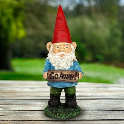 Budget 𧨠13" Resin Gilbert the Go Away Sign Gnome - Exhart β 3 Budget 𧨠13" Resin Gilbert the Go Away Sign Gnome - Exhart β