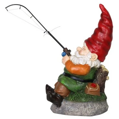 Discount 𧨠11.22" Resin Fishing Frank Gnome Statue - Exhart π― 7 Discount 𧨠11.22" Resin Fishing Frank Gnome Statue - Exhart π― - Image 6
