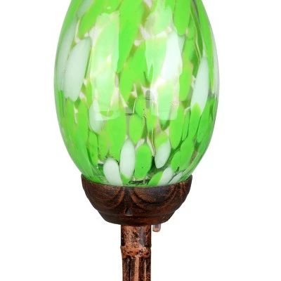 Budget π€© 48" Pearlized Glass Solar Flame Stake Green - Exhart β¨ 4 Budget π€© 48" Pearlized Glass Solar Flame Stake Green - Exhart β¨ - Image 3