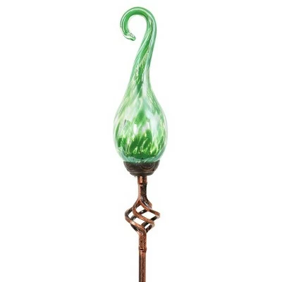 Budget π€© 48" Pearlized Glass Solar Flame Stake Green - Exhart β¨ 10 Budget π€© 48" Pearlized Glass Solar Flame Stake Green - Exhart β¨ - Image 9