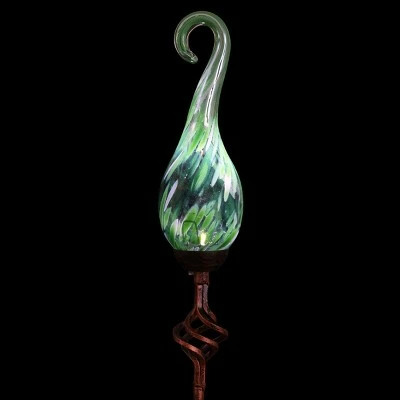 Budget π€© 48" Pearlized Glass Solar Flame Stake Green - Exhart β¨ 12 Budget π€© 48" Pearlized Glass Solar Flame Stake Green - Exhart β¨ - Image 11