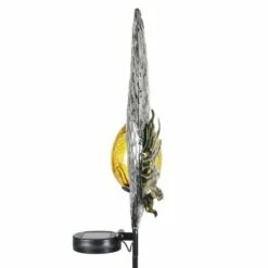 Brand new 😀 38" Resin Solar Teardrop Garden Stake With Amber Glass Silver - Exhart ⭐ -Garden Decor Shop unnamed file 3955