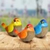 New ❤️ Set of 3 Resin Bird Statue Orange/Blue/Yellow - Exhart 🤩 -Garden Decor Shop unnamed file 3986