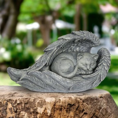 Wholesale π― 6.3" Resin Cat In Angel Wings Statue Gray - Exhart π― 2 Wholesale π― 6.3" Resin Cat In Angel Wings Statue Gray - Exhart π―