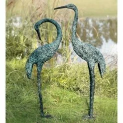 Best reviews of 🌟 Wind & Weather Aluminum Crane Garden Sculptures with Patina Finish, Set of 2 👍