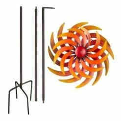 Best Pirce 💯 Alpine Corporation Alpine 75" Fiery Metal Kinetic Dual Spinning Stake Red 🛒 -Garden Decor Shop unnamed file 4010