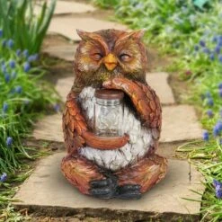 Best reviews of 😀 9.84" Glass and Resin Solar Garden Owl with LED Firefly Jar - Exhart 🎉 -Garden Decor Shop unnamed file 4059