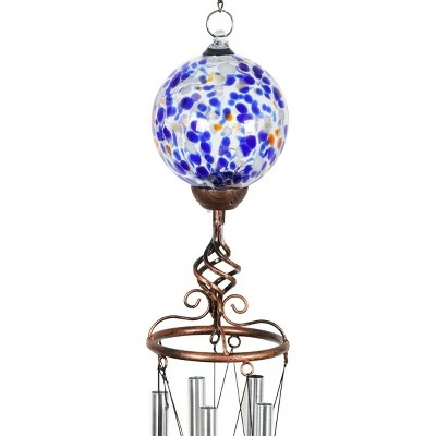 Discount β 46.25" Solar Metal and Glass Ball Wind Chime Blue - Exhart π 7 Discount β 46.25" Solar Metal and Glass Ball Wind Chime Blue - Exhart π - Image 5