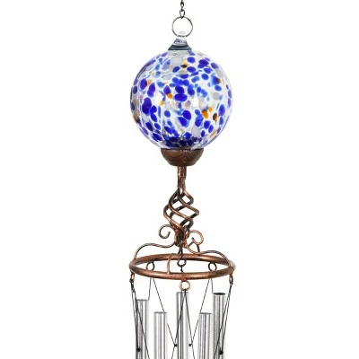 Discount β 46.25" Solar Metal and Glass Ball Wind Chime Blue - Exhart π 8 Discount β 46.25" Solar Metal and Glass Ball Wind Chime Blue - Exhart π - Image 6