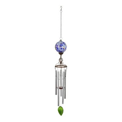 Discount β 46.25" Solar Metal and Glass Ball Wind Chime Blue - Exhart π 9 Discount β 46.25" Solar Metal and Glass Ball Wind Chime Blue - Exhart π - Image 7