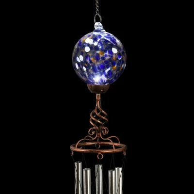 Discount β 46.25" Solar Metal and Glass Ball Wind Chime Blue - Exhart π 10 Discount β 46.25" Solar Metal and Glass Ball Wind Chime Blue - Exhart π - Image 8