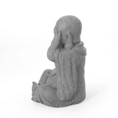 Coupon π₯ Harrod Outdoor See No Evil Monk Garden Statue - Stone Gray - Christopher Knight Home π 5 Coupon π₯ Harrod Outdoor See No Evil Monk Garden Statue - Stone Gray - Christopher Knight Home π - Image 3