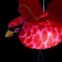 Hot Sale 🧨 9.25" Plastic and Metal Solar Cardinal Fluttering Wings Wind Chime Red - Exhart ⌛ -Garden Decor Shop unnamed file 4138