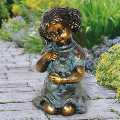 Budget ✨ 10.24" Resin Girl and Kitten Statue Bronze - Exhart ❤️ 3 Budget ✨ 10.24" Resin Girl and Kitten Statue Bronze - Exhart ❤️