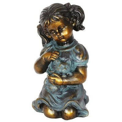 Budget ✨ 10.24" Resin Girl and Kitten Statue Bronze - Exhart ❤️ 9 Budget ✨ 10.24" Resin Girl and Kitten Statue Bronze - Exhart ❤️ - Image 7