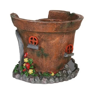 Discount π 7.48" Resin Solar Fairy House Flower Pot - Exhart π 5 Discount π 7.48" Resin Solar Fairy House Flower Pot - Exhart π - Image 3