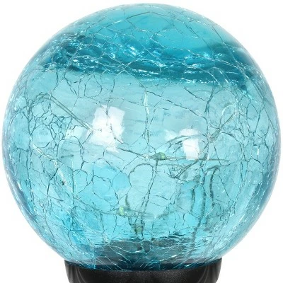 Wholesale π― 29.5" Crackle Glass Solar Ball and Beaded Stake Blue - Exhart π 6 Wholesale π― 29.5" Crackle Glass Solar Ball and Beaded Stake Blue - Exhart π - Image 4