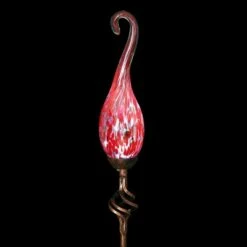 Best deal 😀 Exhart 36" Glass Solar Curled Hook Flame Stake Red 🔔 -Garden Decor Shop unnamed file 4243