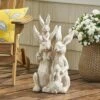 Brand new 🎁 23.5" Concrete Haston Outdoor Rabbit Family Garden Statue - White - Christopher Knight Home 👏