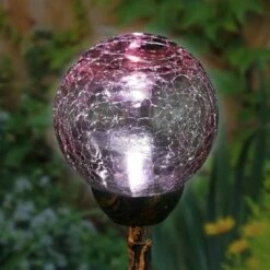 Best deal 🛒 31" Crackle Glass Solar Ball Stake Lavender - Exhart 😉 -Garden Decor Shop unnamed file 4273