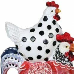 Best Pirce 🔥 12.4" Resin Stacked Farmhouse Chickens Statue Red/White/Black - Exhart 😀 -Garden Decor Shop unnamed file 4277