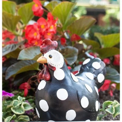 Coupon π 8.46" Resin Polka Dot Garden Hen Statue - Exhart Black/white π 5 Coupon π 8.46" Resin Polka Dot Garden Hen Statue - Exhart Black/white π - Image 4