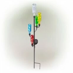 Cheap 💯 Alpine Corporation 37" Glass/Iron Solar Bottle Tree Stake ✔️ -Garden Decor Shop unnamed file 4352