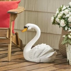 Top 10 ✨ Concrete Krass Outdoor Swan Garden Statue - White - Christopher Knight Home ❤️