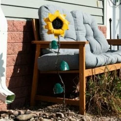 Best deal 😍 Sunnydaze Decor Sunnydaze Metal Yellow Sunflower Decorative Garden Stake - 30.75" H ⭐