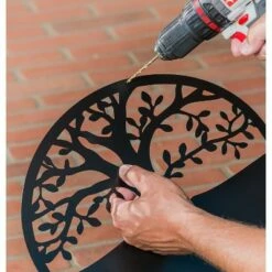 New ⌛ Evergreen Solar Staked Metal Yard Sign with Numbers, Tree 😍