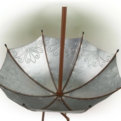 Best Sale π― Alpine Corporation 36" Iron Rustic Upside Down Umbrella Outdoor Planter/Garden Stake Silver/Brown π 5 Best Sale π― Alpine Corporation 36" Iron Rustic Upside Down Umbrella Outdoor Planter/Garden Stake Silver/Brown π - Image 3