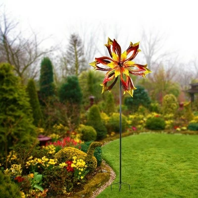 Wholesale βοΈ Alpine Corporation 96" Glass/Iron Outdoor Flower Dual Kinetic Spinner Stake Red/Yellow π 3 Wholesale βοΈ Alpine Corporation 96" Glass/Iron Outdoor Flower Dual Kinetic Spinner Stake Red/Yellow π