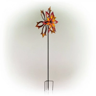 Wholesale βοΈ Alpine Corporation 96" Glass/Iron Outdoor Flower Dual Kinetic Spinner Stake Red/Yellow π 4 Wholesale βοΈ Alpine Corporation 96" Glass/Iron Outdoor Flower Dual Kinetic Spinner Stake Red/Yellow π - Image 2