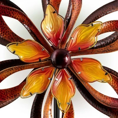 Wholesale βοΈ Alpine Corporation 96" Glass/Iron Outdoor Flower Dual Kinetic Spinner Stake Red/Yellow π 7 Wholesale βοΈ Alpine Corporation 96" Glass/Iron Outdoor Flower Dual Kinetic Spinner Stake Red/Yellow π - Image 5