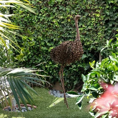 Cheap π 45" x 22" Outdoor Metal Peaking Standing Ostrich Statue Brown - Alpine Corporation π― 3 Cheap π 45" x 22" Outdoor Metal Peaking Standing Ostrich Statue Brown - Alpine Corporation π―
