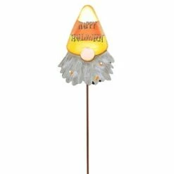 Discount ✔️ Round Top Collection 🦇 Halloween 26.5" Candy Corn Gnomes Garden Happy 🦇 Halloween - Decorative Garden Stakes 👏