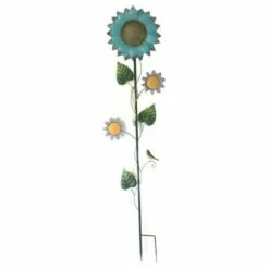 Buy π Direct International Home & Garden 60.0" Turquoise Sunflower Stake Yard Decor Flower Poke Direct Designs International - Decorative Garden Stakes π