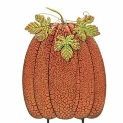 Cheap ⌛ Direct International Home & Garden 30.5" Orange Crackled Pumpkin Yard Decor Fall 👪 Thanksgiving Direct Designs International - Decorative Garden Stakes 😀 -Garden Decor Shop unnamed file 4577
