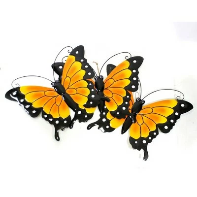 Top 10 ✨ Direct International Home & Garden 13.25" Set / 3 Butterfly Wall Hangings Yard Decor Orange Flower ☀️ Summer Direct Designs International - Decorative Garden Stakes ✔️ 4 Top 10 ✨ Direct International Home & Garden 13.25" Set / 3 Butterfly Wall Hangings Yard Decor Orange Flower ☀️ Summer Direct Designs International - Decorative Garden Stakes ✔️ - Image 2