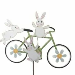 Cheap 🎉 Home & Garden 28.5" Bunny Bicycle Daisies Round Top Collection - Decorative Garden Stakes 🧨 -Garden Decor Shop unnamed file 4590