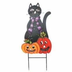 Wholesale π Direct International Home & Garden 37.5" Black Cat With Pumpkin Stake π¦ Halloween Yard Decor Direct Designs International - Decorative Garden Stakes β
